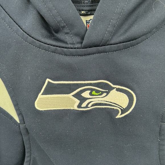 Seahawks NFL Apparel Toddler Kids Navy Blue Hoody with Front Pouch Size 2 t - Picture 3 of 11